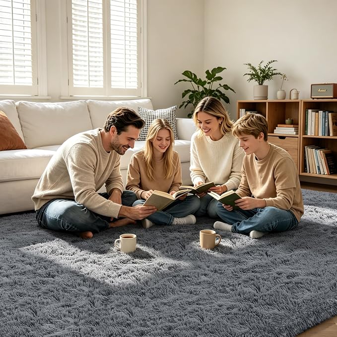 Shag Area Rugs for Bedroom Living Room, 8X10 Ultra Soft Fluffy Area Rugs for - Image 2