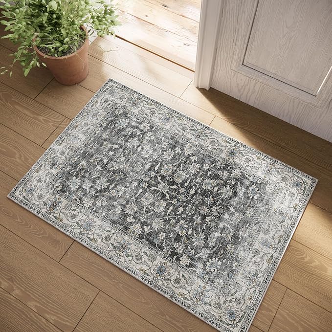 Washable Small Area Rugs for Entryway: Door Mat Indoor Entrance 2x3 Throw Rug by palohom