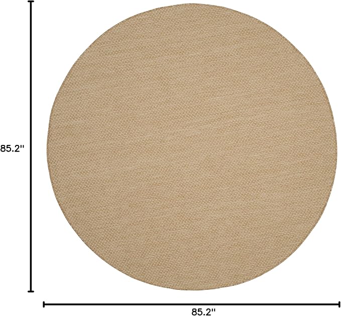 SAFAVIEH Courtyard Collection 7'1" Round Natural/Cream CY8521 Indoor/ Outside - Image 2