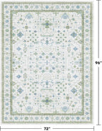 Hazo Haus Cream Oushak 6x8 Bedroom Rug - Image 2