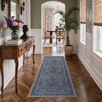 GENIMO 2x5 Runner Rug Non Slip Washable Low Pile, Lightweight Floral Foliage by GENIMO