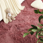 LOCHAS Bedroom Rug 2.6' x 5.3', Blush Fluffy Shaggy Area Rug - Image 6