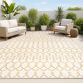 JONATHAN Y Moroccan Geometric Indoor Outdoor Area Rug 9X12 Cream/Orange by JONATHANY