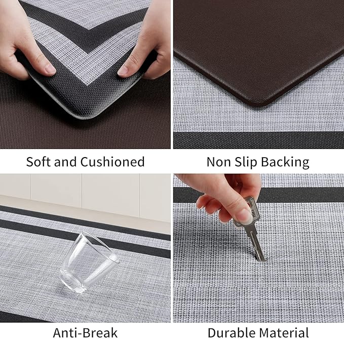 Mattitude Kitchen Mats Set of 2, Cushioned Anti-Fatigue Non-Skid Rug Sets - Image 4