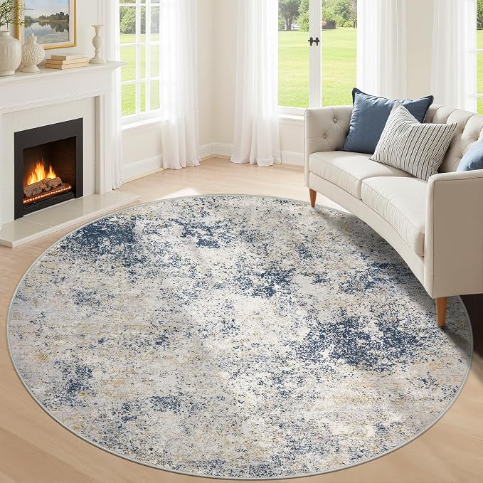 6ft Washable Round Rug by KiginaraArt
