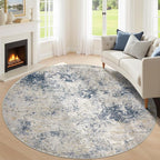 8ft Washable Round Rug by KiginaraArt