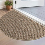 BEQHAUSE Dirt Trapper Door Mat 17" x 30" Half Circle Non Slip Washable Doormats by BEQHAUSE