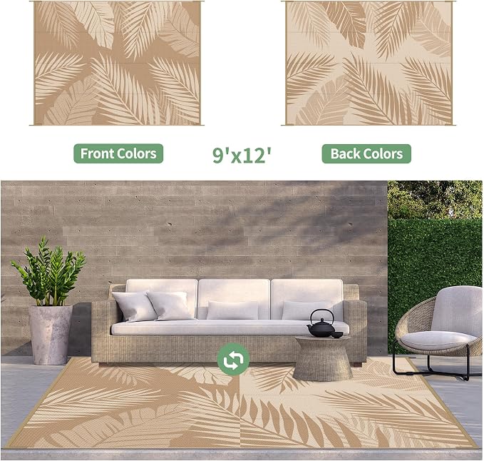 GENIMO Outdoor Rug 9' x 12' Waterproof - Image 2
