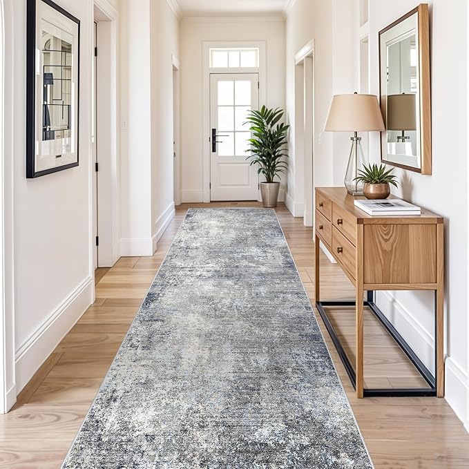 4x12 Wide Runner Rug for Hallway, Washable Non Slip Long Kitchen Rug, Soft Low - Image 3