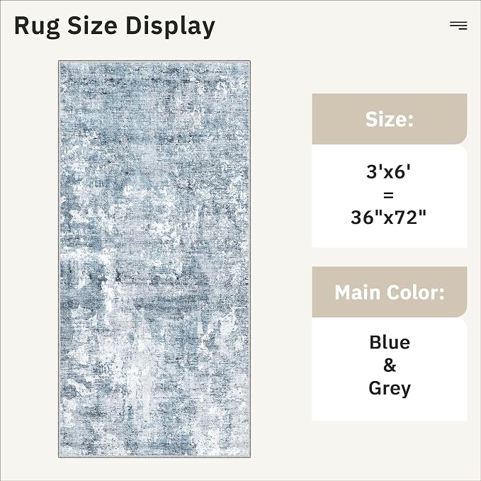 Soalmost Runner Rug 3x6 Washable Non-Slip Kitchen Runner Rugs - Image 5
