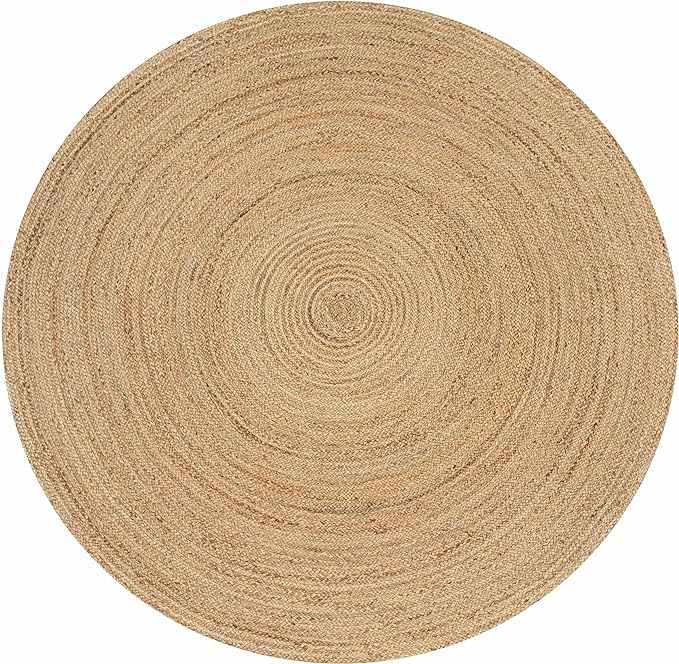 Hausattire Hand Woven Jute Braided Rug, 3’ Round – Natural, Reversible Boho - Image 3