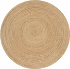Hausattire Hand Woven Jute Braided Rug, 3’ Round – Natural, Reversible Boho - Image 3