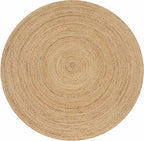 Hausattire Hand Woven Jute Braided Rug, 5’ Round – Natural, Reversible Boho - Image 3