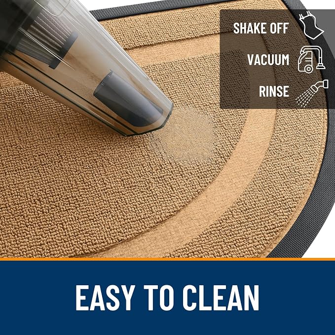 OLANLY Half Circle Door Mat Indoor Outdoor Entrance Welcome, Waterproof - Image 5