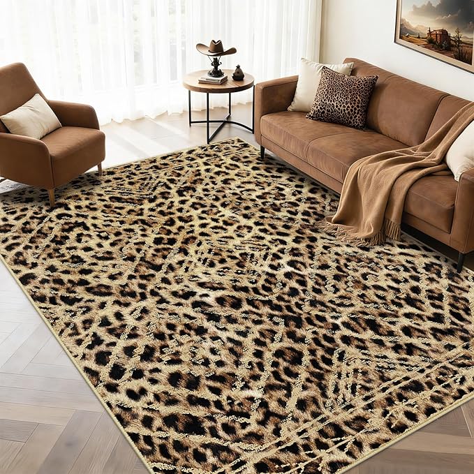 BESTSWEETIE Area Rug 5x7 Rug Machine Washable Non-Slip Low Pile Print Pattern - Image 2