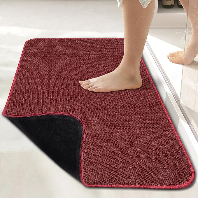 Bosap Bath Mat, Ultra Thin Bathroom Rugs, Rubber Bath Mats by BosapDirect