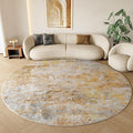 Beige Gold Round Rugs 6ft Washable Circle Area Rug by Acapet