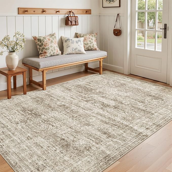 Soalmost 3x5 Rug, Small Area for Kitchen, Machine Washable Non-Slip Throw Rug by Soalmost