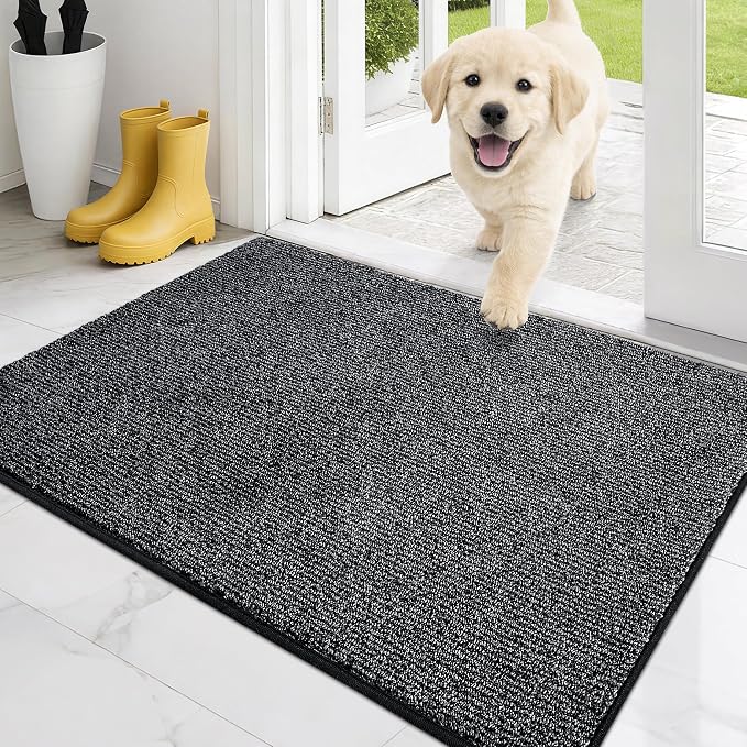 PURRUGS Dirt Trapping Door Mat 24" x 35.5", Non-Slip Machine Washable Entry Rug by PURRUGS