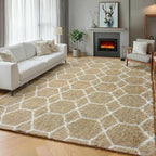 ONASAR Area Rugs for Bedroom Living Room, 4x6 Fluffy Beige and White Throw Rug - Image 5