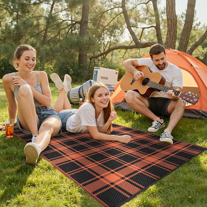GENIMO Waterproof Outdoor Rug for Patio Clearance, Lightweight RV Camping Mat - Image 3