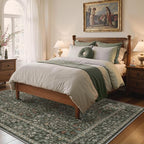 GENIMO 5x7 Washable Area Rug, Non-Slip Vintage Boho Floral Carpet, Soft - Image 5