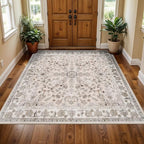 5x5 Square Washable Rug for Living Room: Non Slip Indoor Entryway Foot Carpet by BYYVOORugsforYourHome