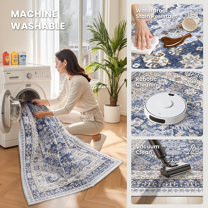 zesthome 8x10 Area Rugs for Living Room, Non-Slip Backing Washable Rugs - Image 5