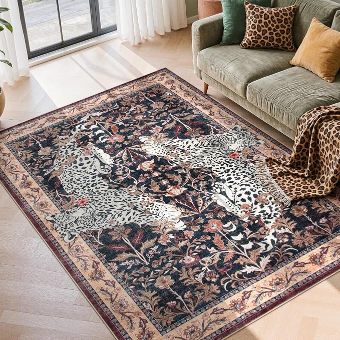 Moynesa Leopard Washable Area Rugs by Moynesa