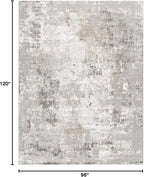 8x10 Washable Living Room Rug – Modern Neutral Abstract Soft Large Area Rug - Image 2