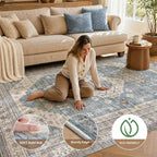 9x12 Washable Area Rug, Large Rugs - Image 3