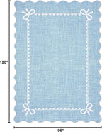 GarveeHome Scalloped Bow Rug for Living Room, Solid Blue Rug for Dorm, Washable - Image 2
