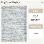 Soalmost 9x12 Area Rugs for Living Room, Non Slip Machine Washable Vintage Rugs - Image 6