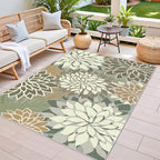 3x5 Washable Rug for Living Room Tropical Botanical Modern Floral Chenille Area - Image 2