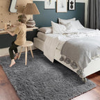 Amdrebio Grey Area Rugs for Bedroom Living Room, Fluffy Fuzzy Modern Rugs for - Image 3