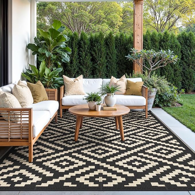 GENIMO 5'x8' Outdoor Rug Waterproof, Reversible Mats, Area Rug, Plastic Outside - Image 7