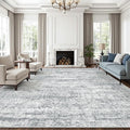 Soalmost 12x15 Washable Area Rug Gray Neutral Abstract Living Room Large Carpet by Soalmost