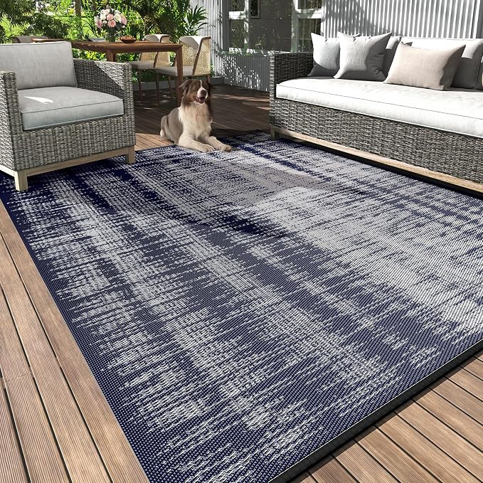 MontVoo Outdoor Rug Waterproof 6x9 ft Outdoor Patio Rug Mat Reversible Plastic by MontVoo