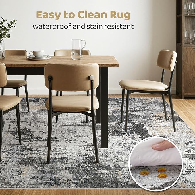 6x8 Area Rug Living Room: Washable Large Abstract Modern Soft Rug Stain - Image 6