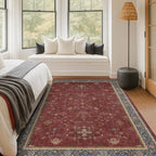 5x7 Boho Dark Red Rug for Living Room - Image 6