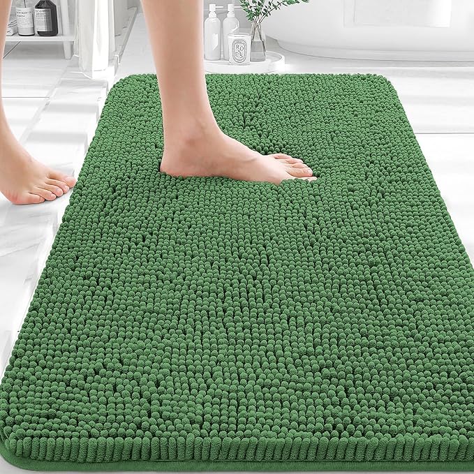 OLANLY Bathroom Rugs 32x20, Extra Soft Absorbent Chenille Bath Rugs, Rubber by OLANLY