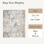12x15 Area Rug for Living Room – Large Modern Neutral Abstract Thin Washable - Image 2
