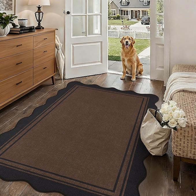 Easy Jute 3x5 Outdoor Rug Washable Non Slip Rug by Zeeinx