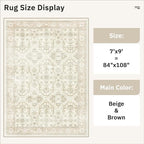 Soalmost 7x9 Area Rug for Living Room Washable Abstract Vintage Soft Thin - Image 5