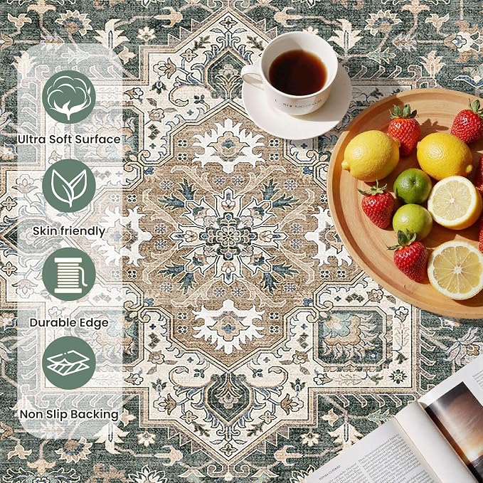 cotiled Vintage Living Room Area Rug 3x5 - Image 6