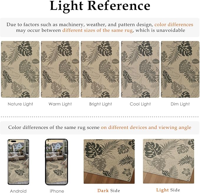 Easy Jute Rug Outdoor Indoor 4x6 Patio Mat Porch Entrance Light Brown Natural - Image 6