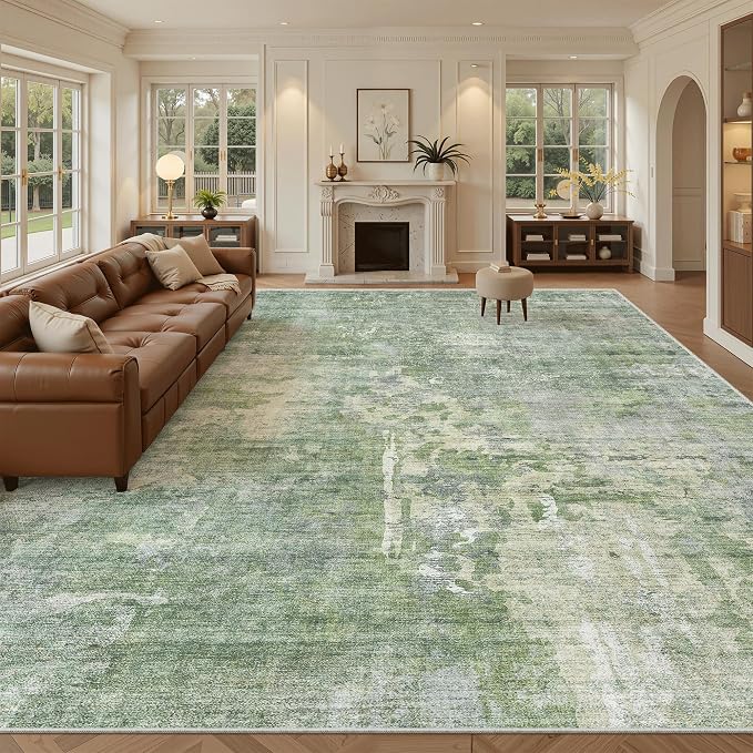 Soalmost 10x14 Area Rugs for Living Room, Non Slip Machine Washable Vintage Rugs by Soalmost