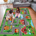 Kids Carpet Playmat Rug 59"x39.4", Car Rug by AKASISRUG