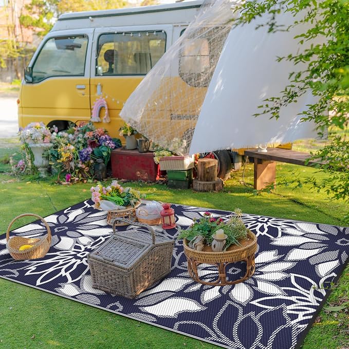 GENIMO Outdoor Rug Waterproof for Patio Decor, Large Area Rugs Mats for RV - Image 4