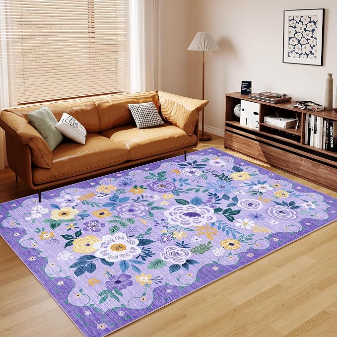 DUKINO 5x7 Area Rug, Floral Rugs - Image 9